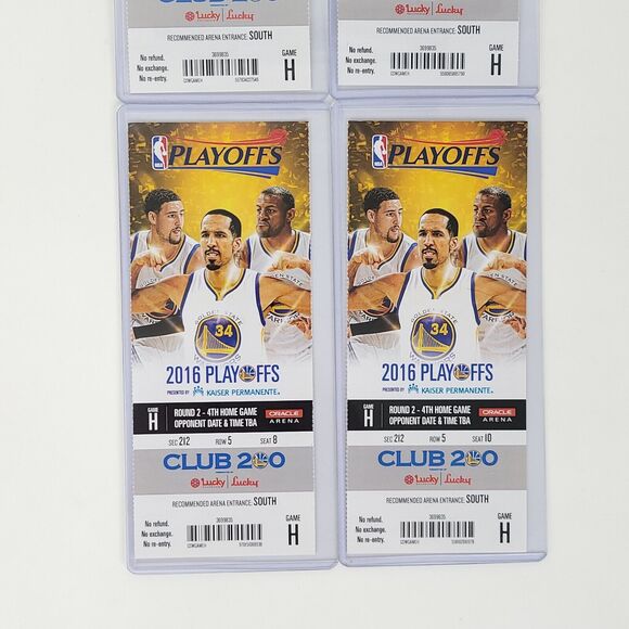 (4) NBA Playoffs 2016 Tickets Golden State Warriors Round 2 4th Home Game - Picture 4 of 6